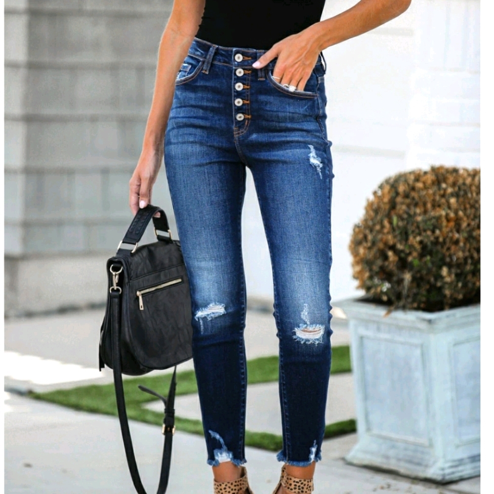 VICI - Tilley Frayed High Waisted Skinny Jeans
